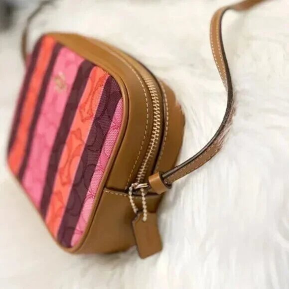 11 | 🍁❤️Coach Mini Camera Bag in Signature Jacquard with Stripes - Picture 5 of 7